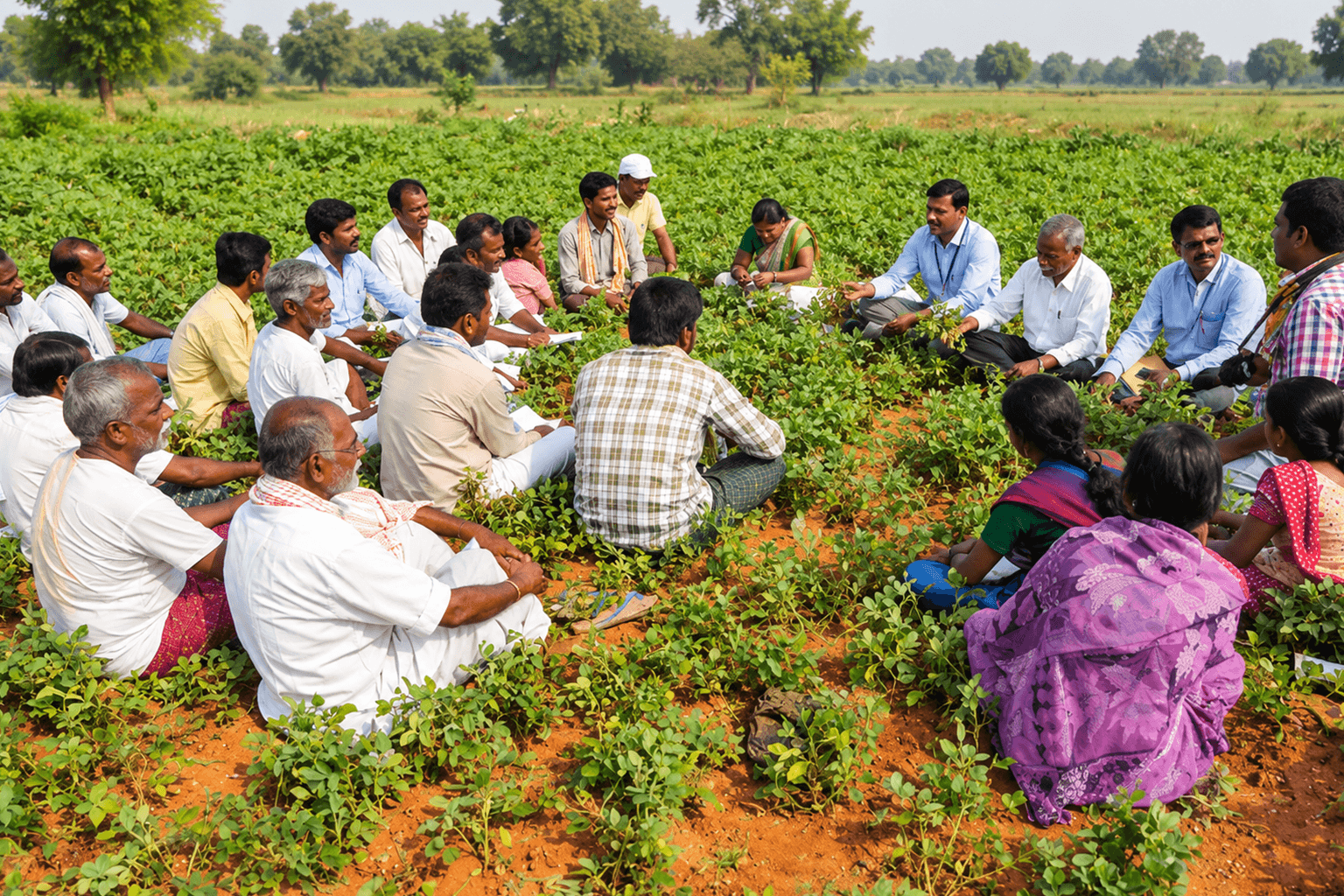 Farmers learning about better agriculture